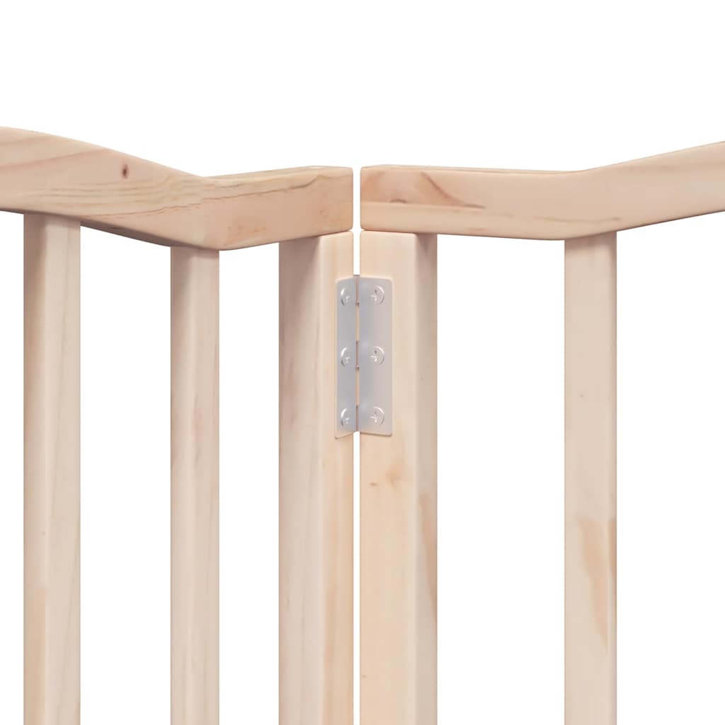 Dog Gate with Door Foldable 12 Panels 600 cm Poplar Wood
