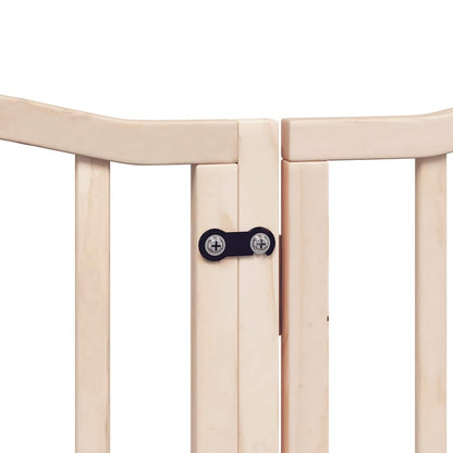Dog Gate with Door Foldable 15 Panels 750 cm Poplar Wood