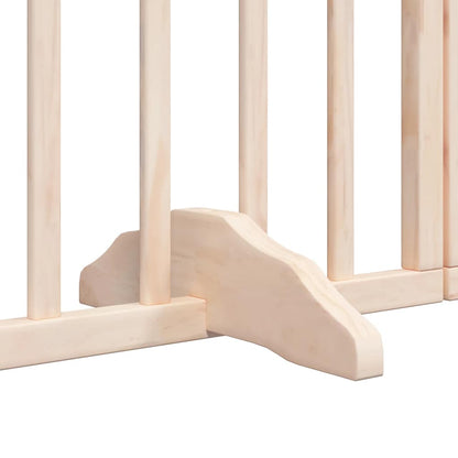 Dog Gate with Door Foldable 15 Panels 750 cm Poplar Wood