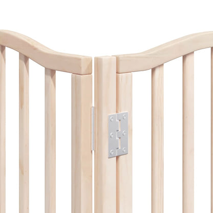 Dog Gate with Door Foldable 15 Panels 750 cm Poplar Wood