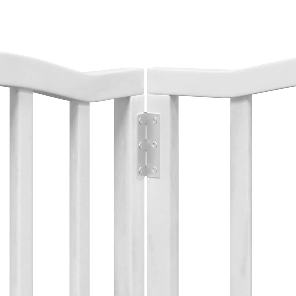 Dog Gate with Door Foldable 12 Panels White 600 cm Poplar Wood