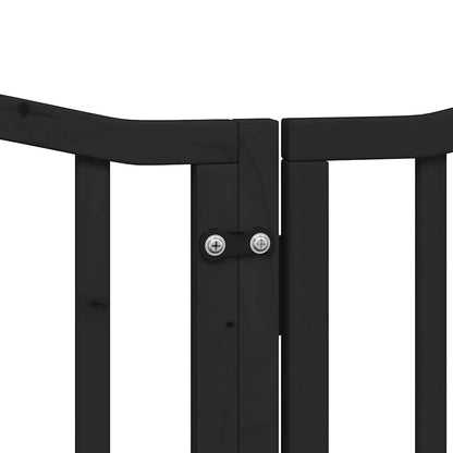 Dog Gate with Door Foldable 15 Panels Black 750 cm Poplar Wood