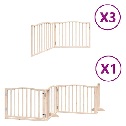Dog Gate with Door Foldable 10 Panels 800 cm Poplar Wood