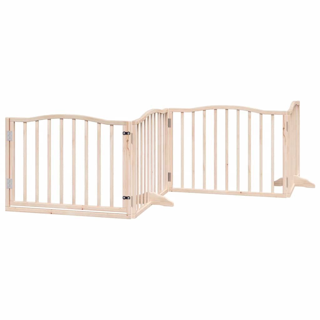 Dog Gate with Door Foldable 10 Panels 800 cm Poplar Wood