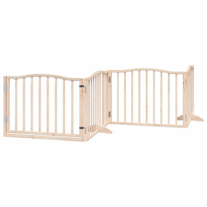 Dog Gate with Door Foldable 10 Panels 800 cm Poplar Wood