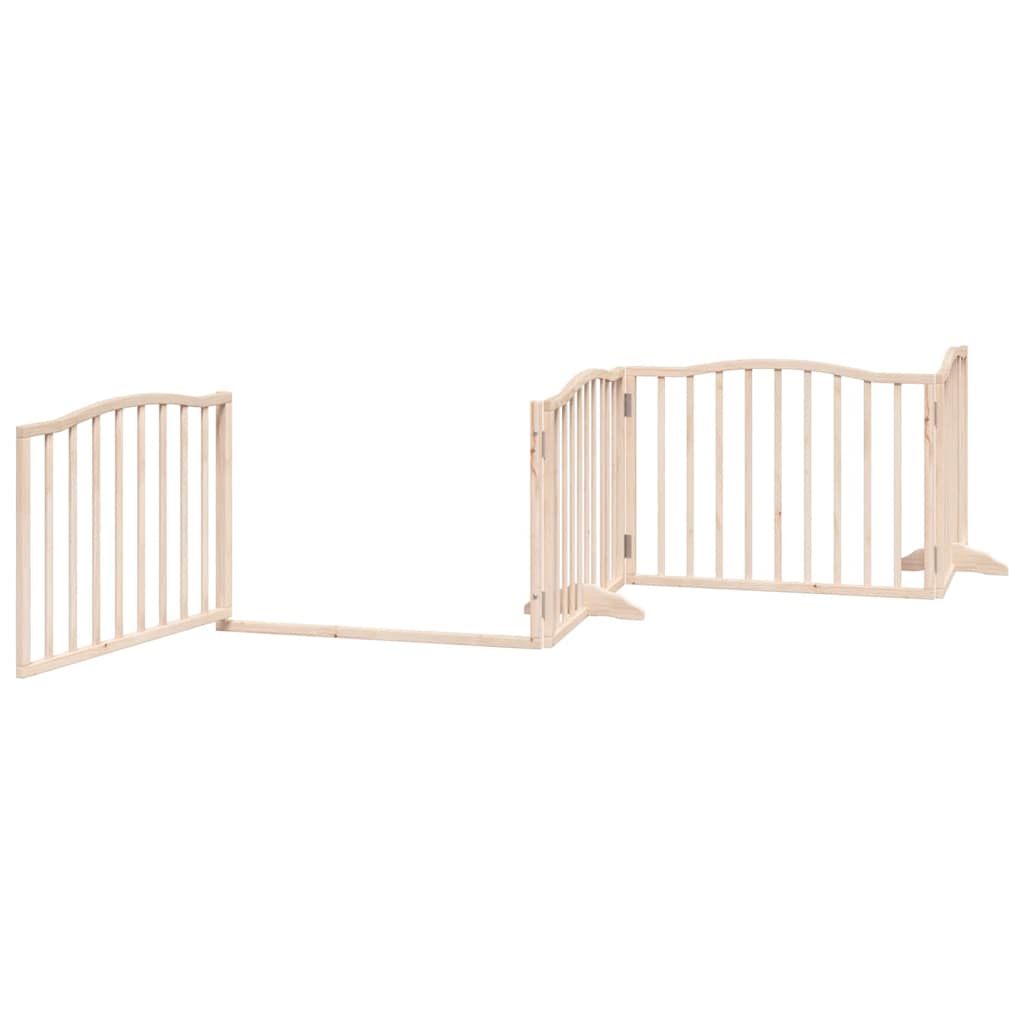 Dog Gate with Door Foldable 10 Panels 800 cm Poplar Wood