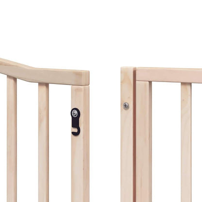 Dog Gate with Door Foldable 10 Panels 800 cm Poplar Wood
