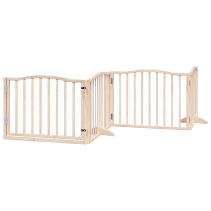 Dog Gate with Door Foldable 12 Panels 960 cm Poplar Wood