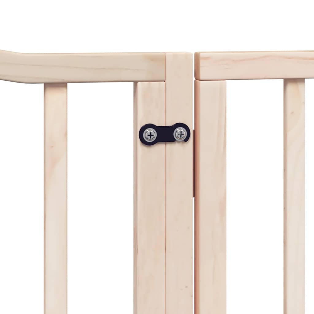 Dog Gate with Door Foldable 12 Panels 960 cm Poplar Wood