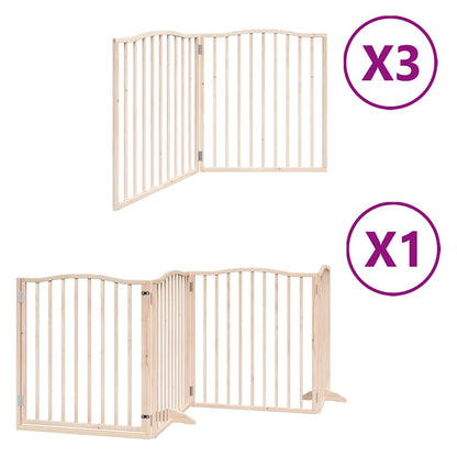 Dog Gate with Door Foldable 10 Panels 800 cm Poplar Wood