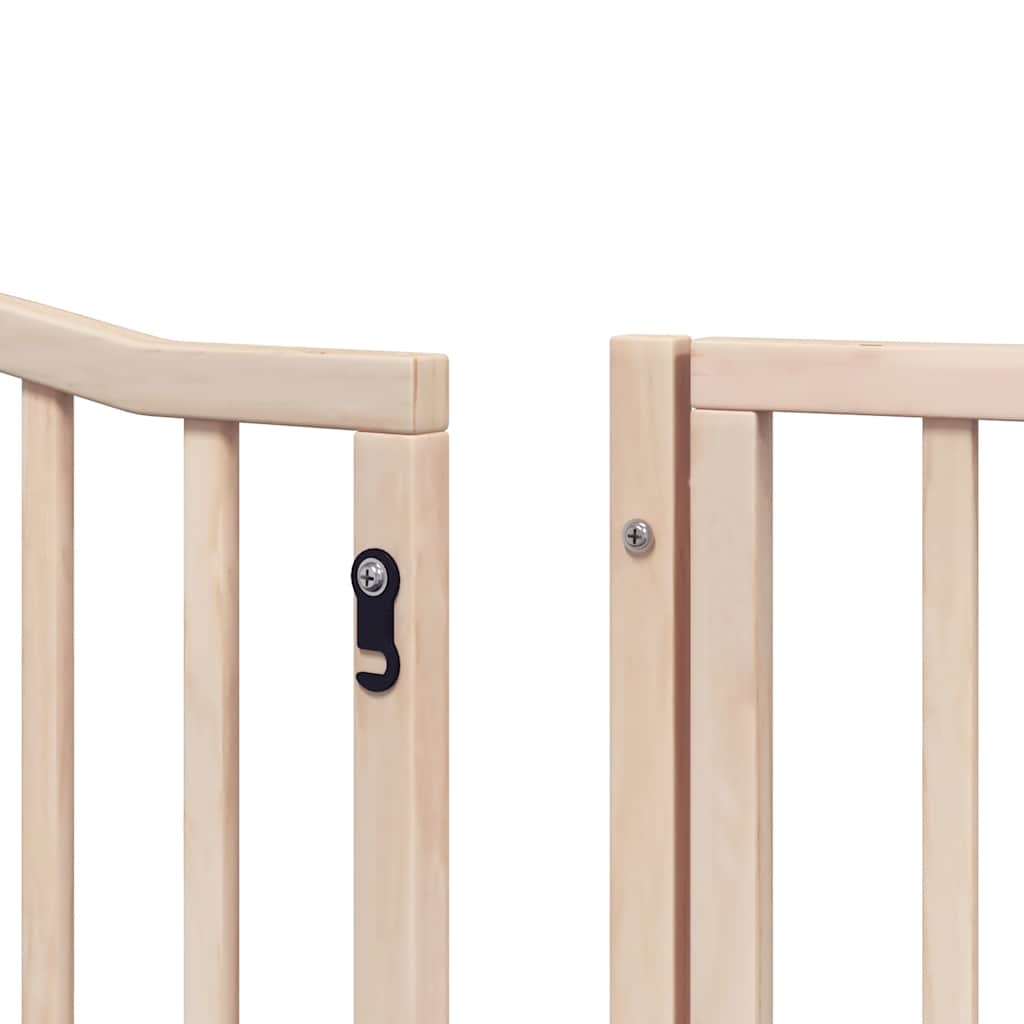 Dog Gate with Door Foldable 10 Panels 800 cm Poplar Wood