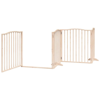 Dog Gate with Door Foldable 12 Panels 960 cm Poplar Wood