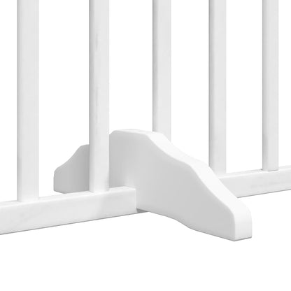 Dog Gate with Door Foldable 12 Panels White 960 cm Poplar Wood