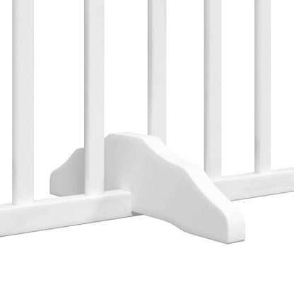 Dog Gate with Door Foldable 6 Panels White 480 cm Poplar Wood