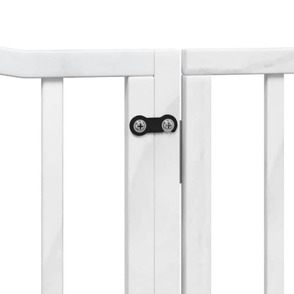 Dog Gate with Door Foldable 12 Panels White 960 cm Poplar Wood