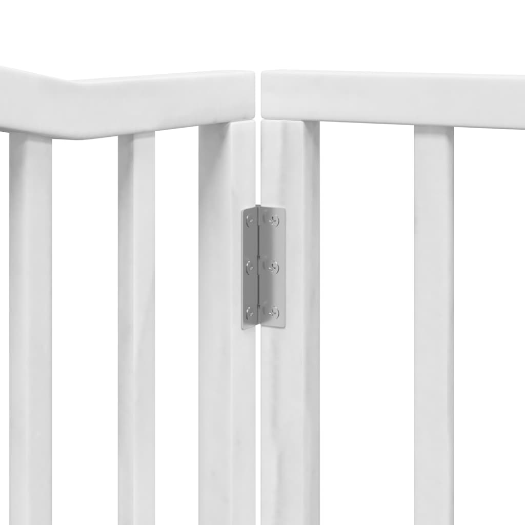 Dog Gate with Door Foldable 12 Panels White 960 cm Poplar Wood