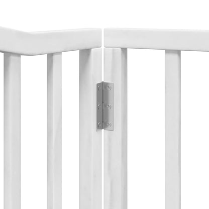 Dog Gate with Door Foldable 12 Panels White 960 cm Poplar Wood