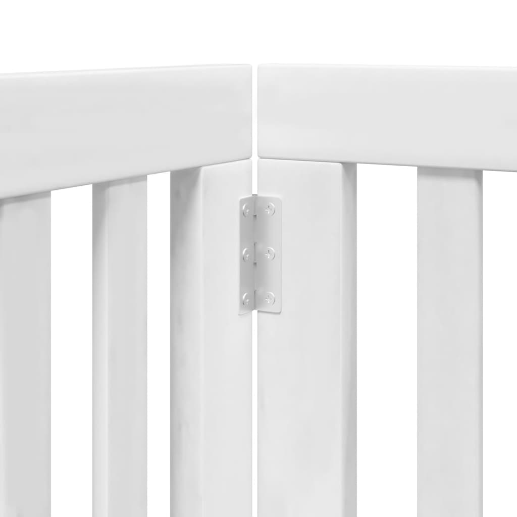 Dog Gate with Door Foldable 15 Panels White 750 cm Poplar Wood