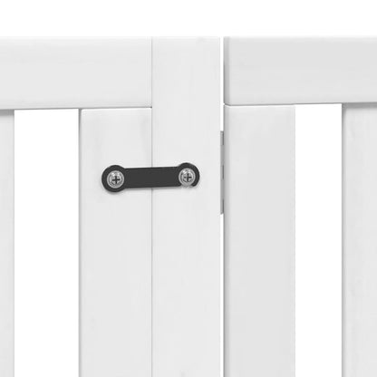 Dog Gate with Door Foldable 10 Panels White 800 cm Poplar Wood