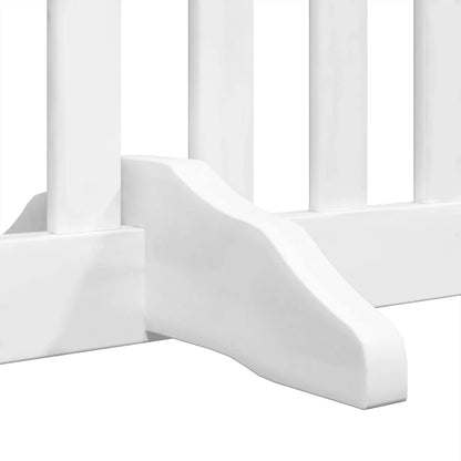 Dog Gate with Door Foldable 6 Panels White 480 cm Poplar Wood
