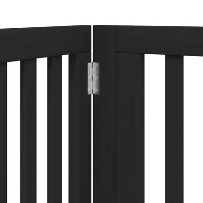 Dog Gate with Door Foldable 10 Panels Black 800 cm Poplar Wood