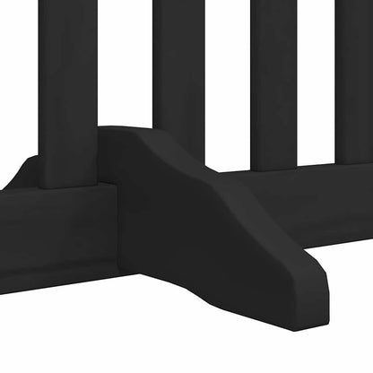 Dog Gate with Door Foldable 8 Panels Black 640 cm Poplar Wood