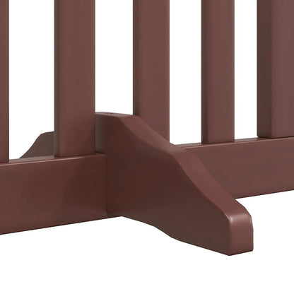 Dog Gate with Door Foldable 6 Panels Brown 480 cm Poplar Wood