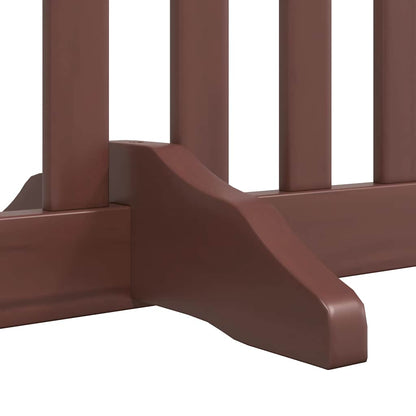 Dog Gate with Door Foldable 8 Panels Brown 640 cm Poplar Wood