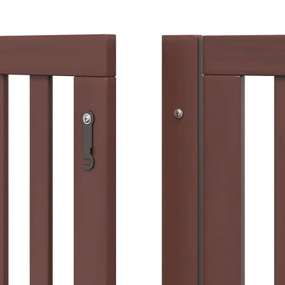 Dog Gate with Door Foldable 10 Panels Brown 800 cm Poplar Wood