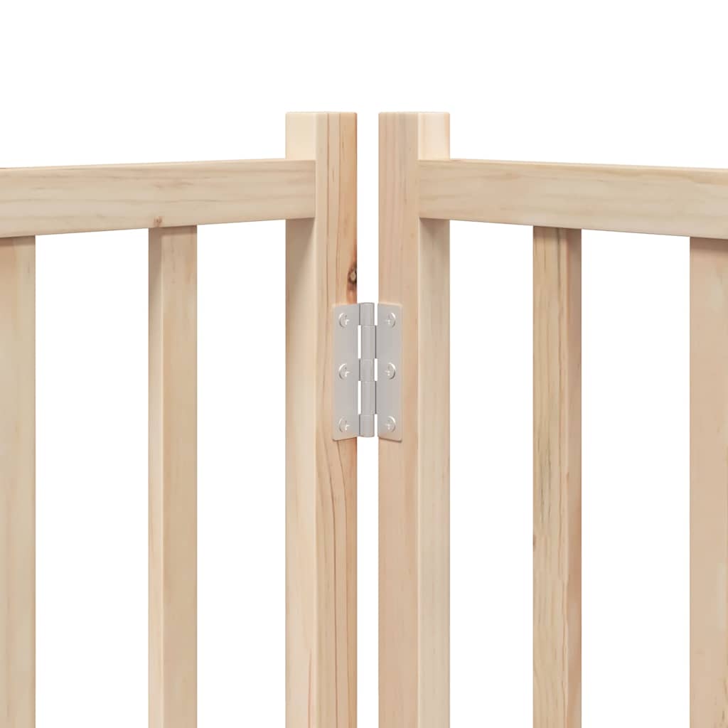 Dog Gate with Door Foldable 9 Panels 450 cm Poplar Wood