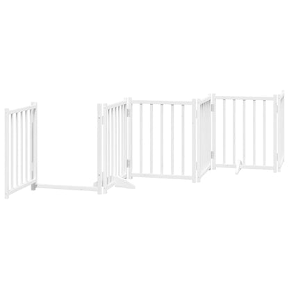 Dog Gate with Door Foldable 9 Panels White 450 cm Poplar Wood