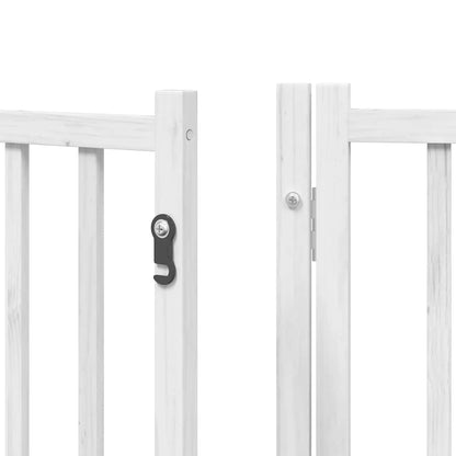 Dog Gate with Door Foldable 15 Panels White 750 cm Poplar Wood