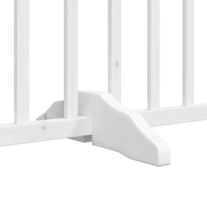 Dog Gate with Door Foldable 15 Panels White 750 cm Poplar Wood