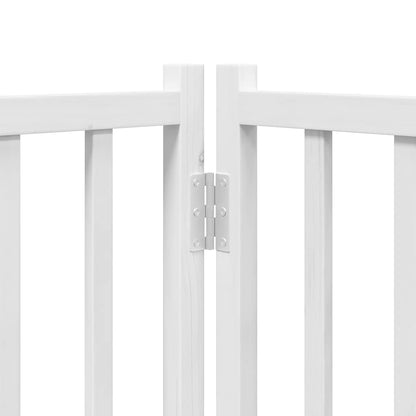 Dog Gate with Door Foldable 15 Panels White 750 cm Poplar Wood