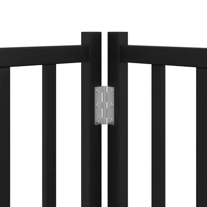 Dog Gate with Door Foldable 12 Panels Black 600 cm Poplar Wood