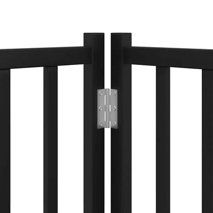 Dog Gate with Door Foldable 12 Panels Black 600 cm Poplar Wood