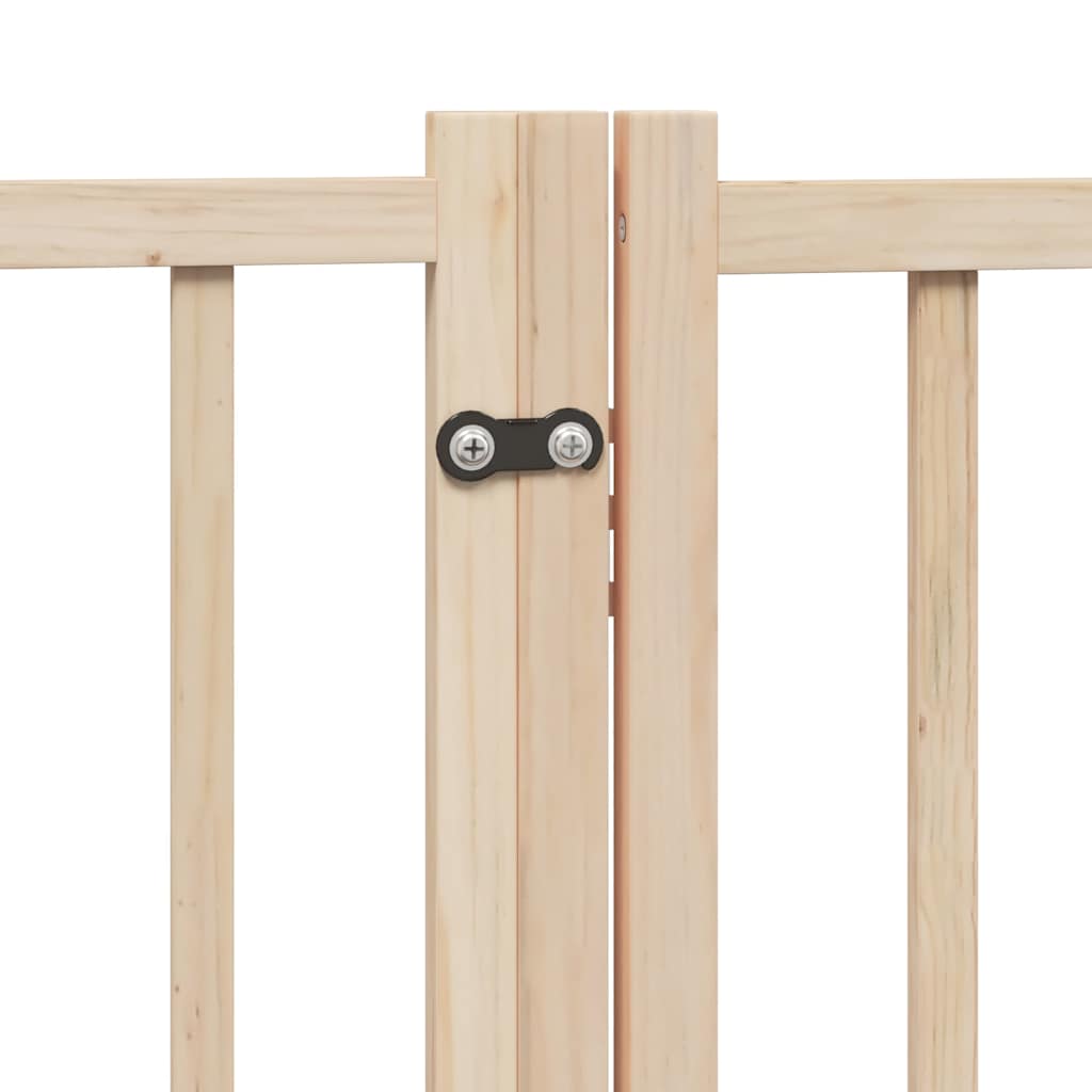 Dog Gate with Door Foldable 6 Panels 480 cm Poplar Wood