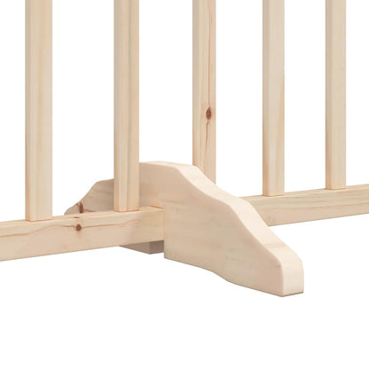 Dog Gate with Door Foldable 8 Panels 640 cm Poplar Wood
