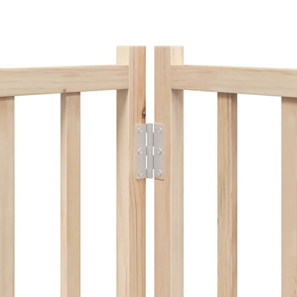 Dog Gate with Door Foldable 8 Panels 640 cm Poplar Wood