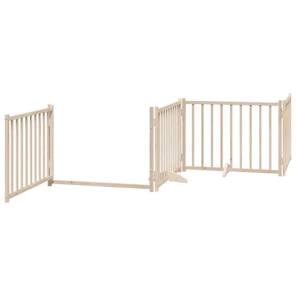 Dog Gate with Door Foldable 10 Panels 800 cm Poplar Wood