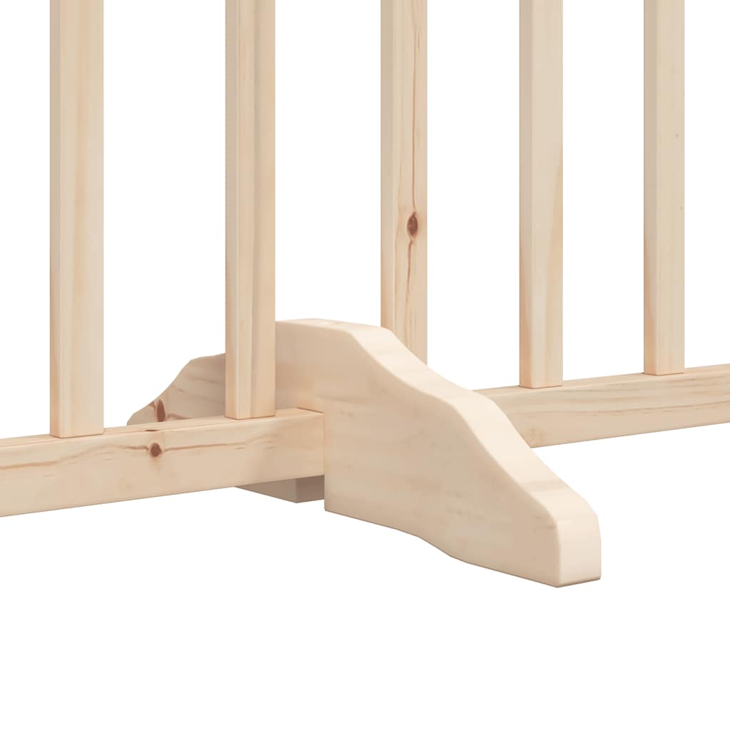 Dog Gate with Door Foldable 12 Panels 960 cm Poplar Wood