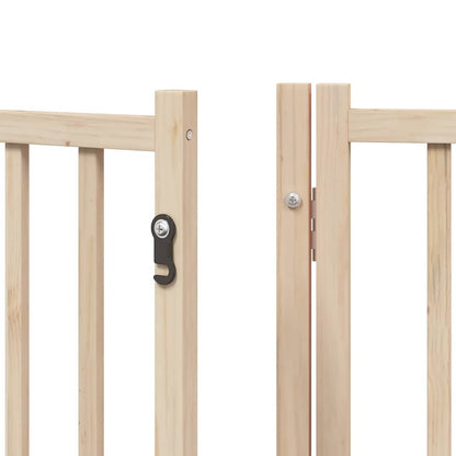 Dog Gate with Door Foldable 12 Panels 960 cm Poplar Wood