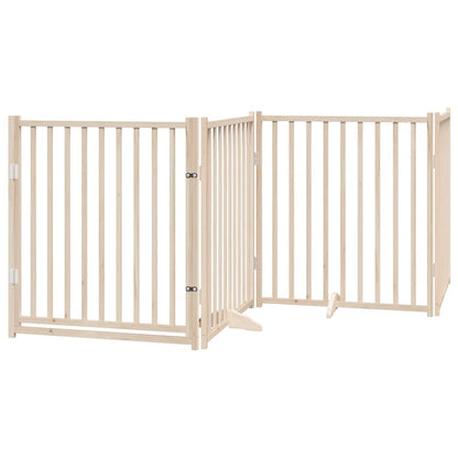 Dog Gate with Door Foldable 10 Panels 800 cm Poplar Wood
