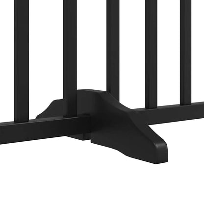 Dog Gate with Door Foldable 12 Panels Black 960 cm Poplar Wood