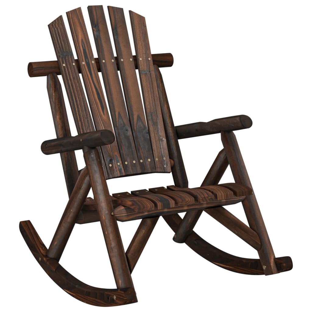 Garden Rocking Chair | Burned Wood Finish | Solid Spruce Wood | Standard