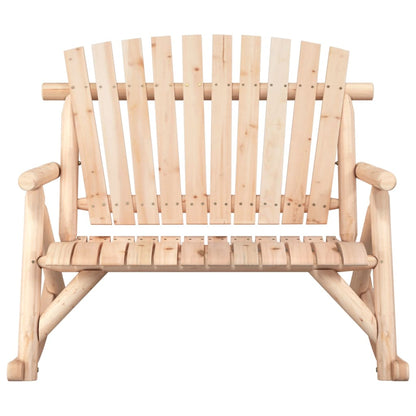 Garden Rocking Bench | Natural | Solid spruce wood | 123x96x102 cm