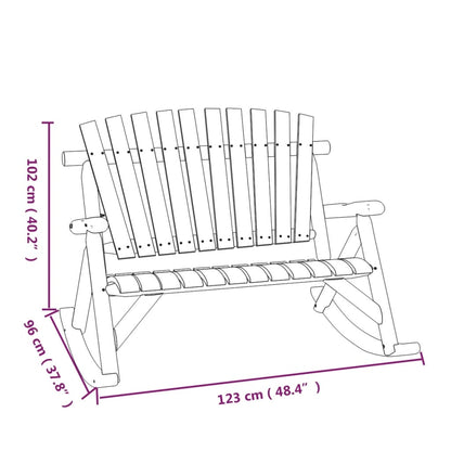 Garden Rocking Bench | Natural | Solid spruce wood | 123x96x102 cm