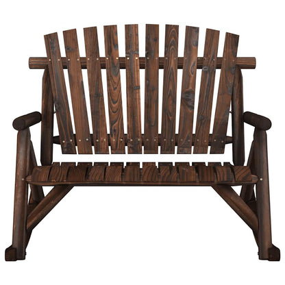 Garden Rocking Bench | Burned look | Solid spruce wood | 2-Seater