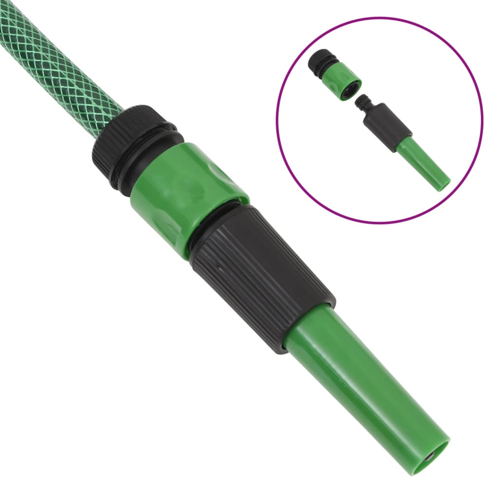 Garden Hose with Fitting Set Green 0.5" 30 m PVC