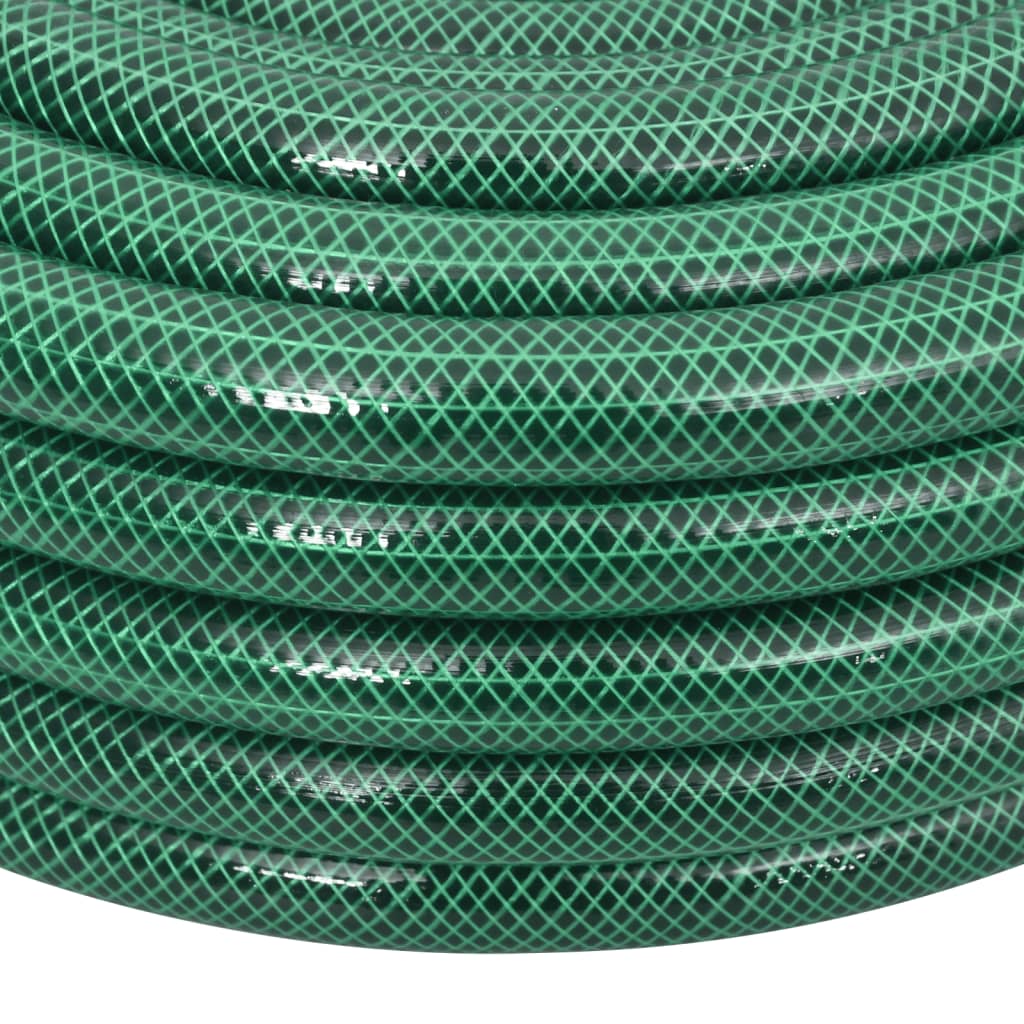 Garden Hose with Fitting Set Green 0.75" 100 m PVC